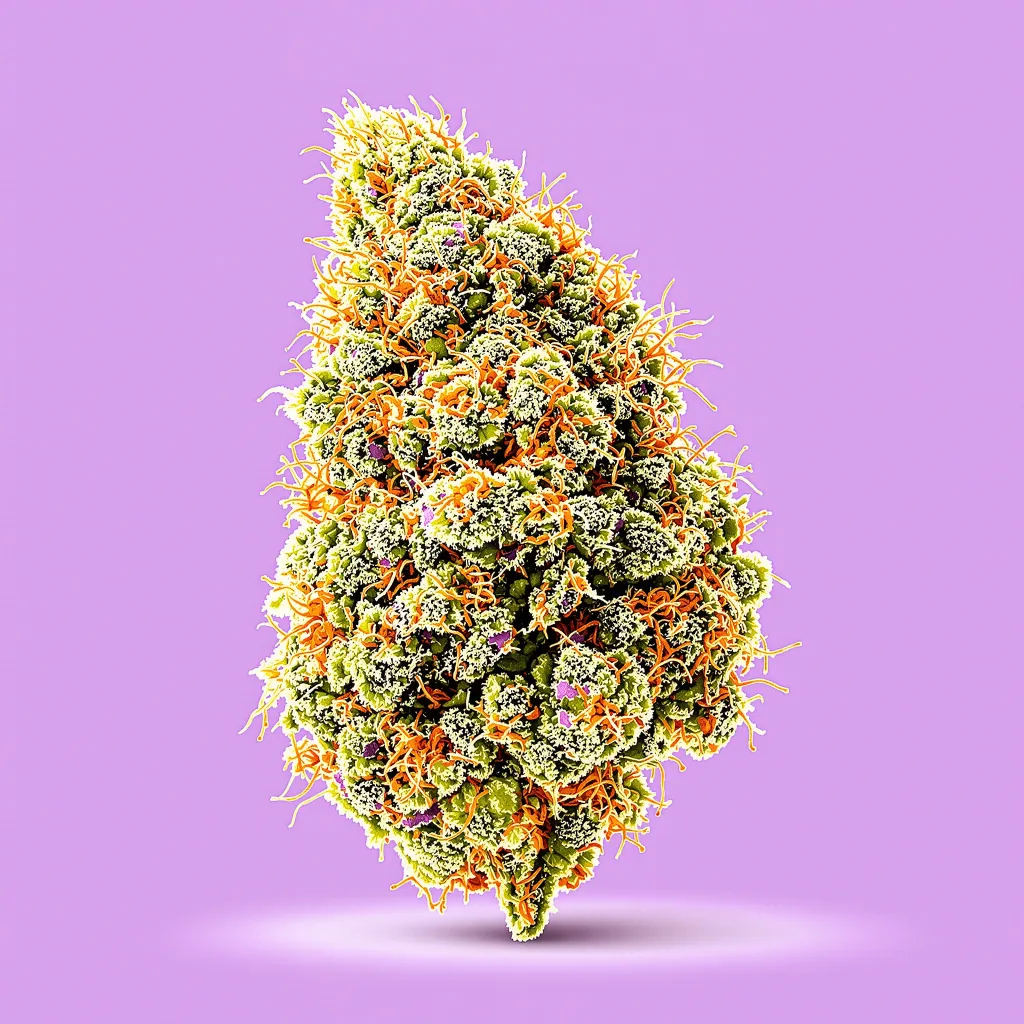 XJ-13 50% indica / 50% sativa flower with visible trichomes