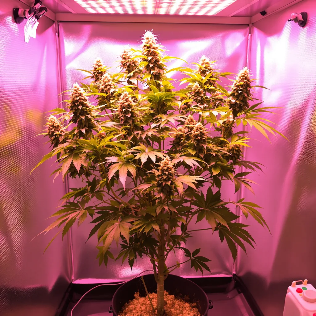 Yoda OG cannabis plant in flowering stage — Short feminised
